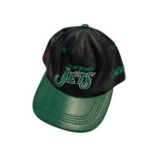 New York Jets‎ Cap Hat Leather Pro Elite NFL Made in USA Adjustable Vintage